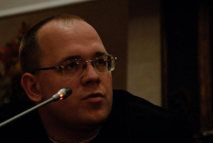 Evgeny Morozov blickt nach vorn. (Quelle: International Journalism Festival 2011)